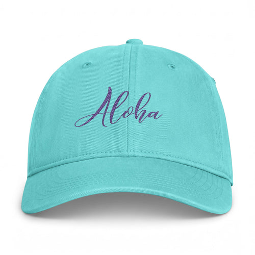 Aloha Embroidered Cap — Coastal Washed Baseball Hat