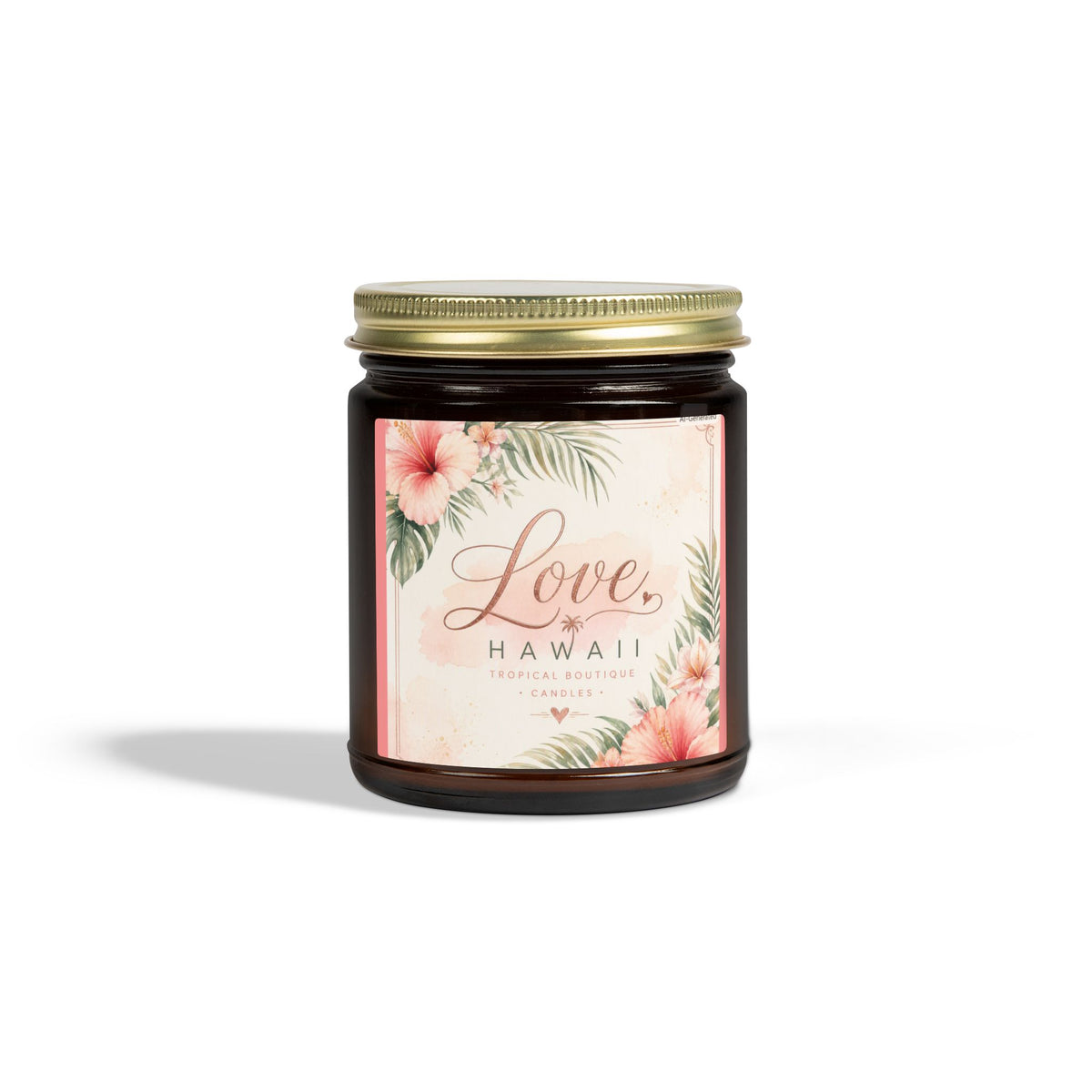 Coconut Apricot Scented Candle — Tropical Boutique Soy Jar (4oz or 9oz)-Love, Hawaii Home Collection