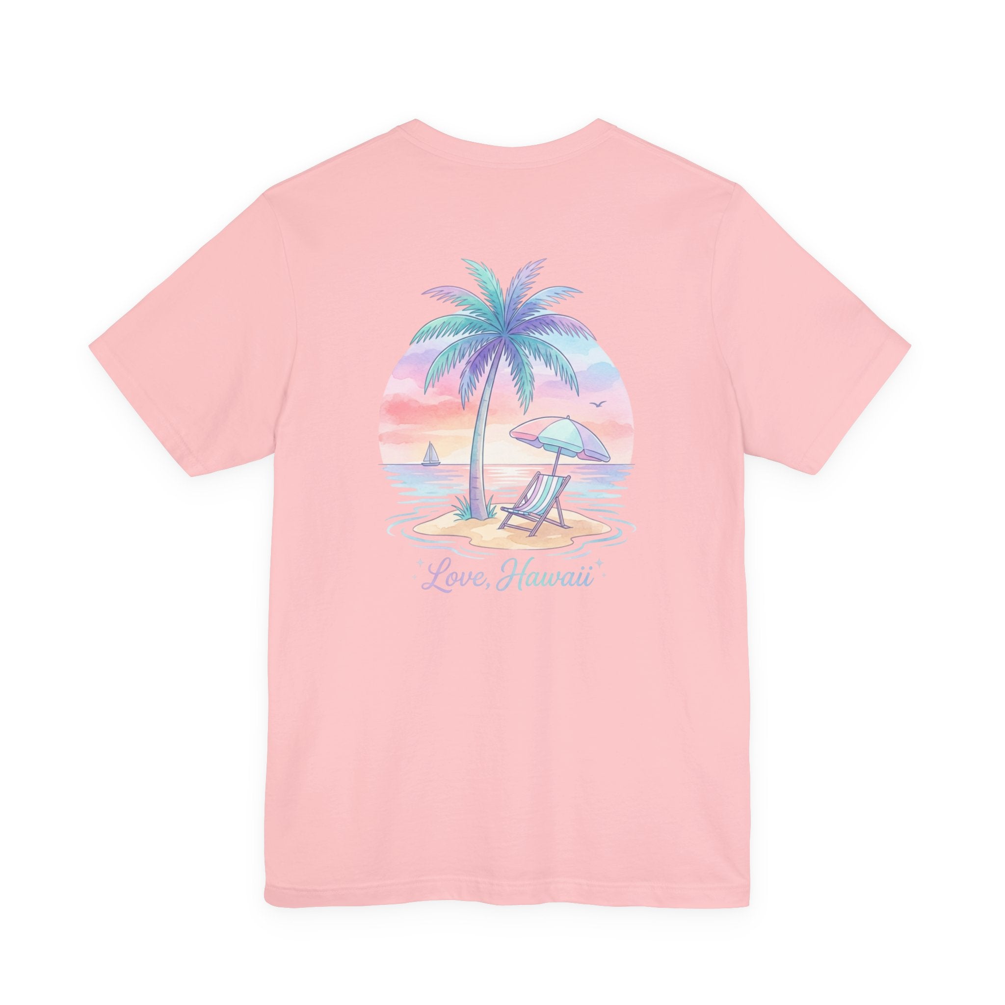 T-Shirt — Lanikai Hawaii Pastel Beach Palm Graphic Tee