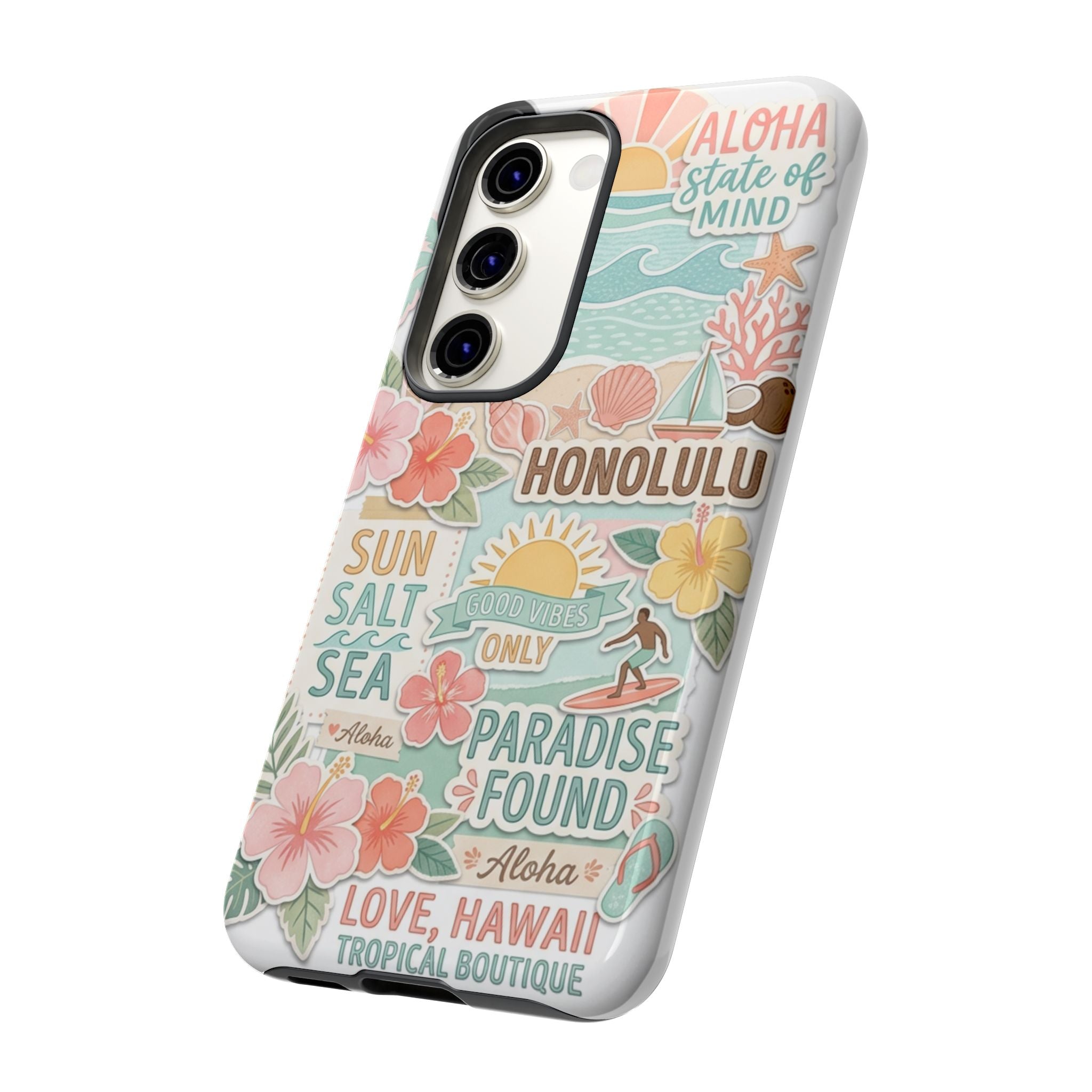 Hawaii Beach Collage Phone Case | Tropical Honolulu Floral Paradise