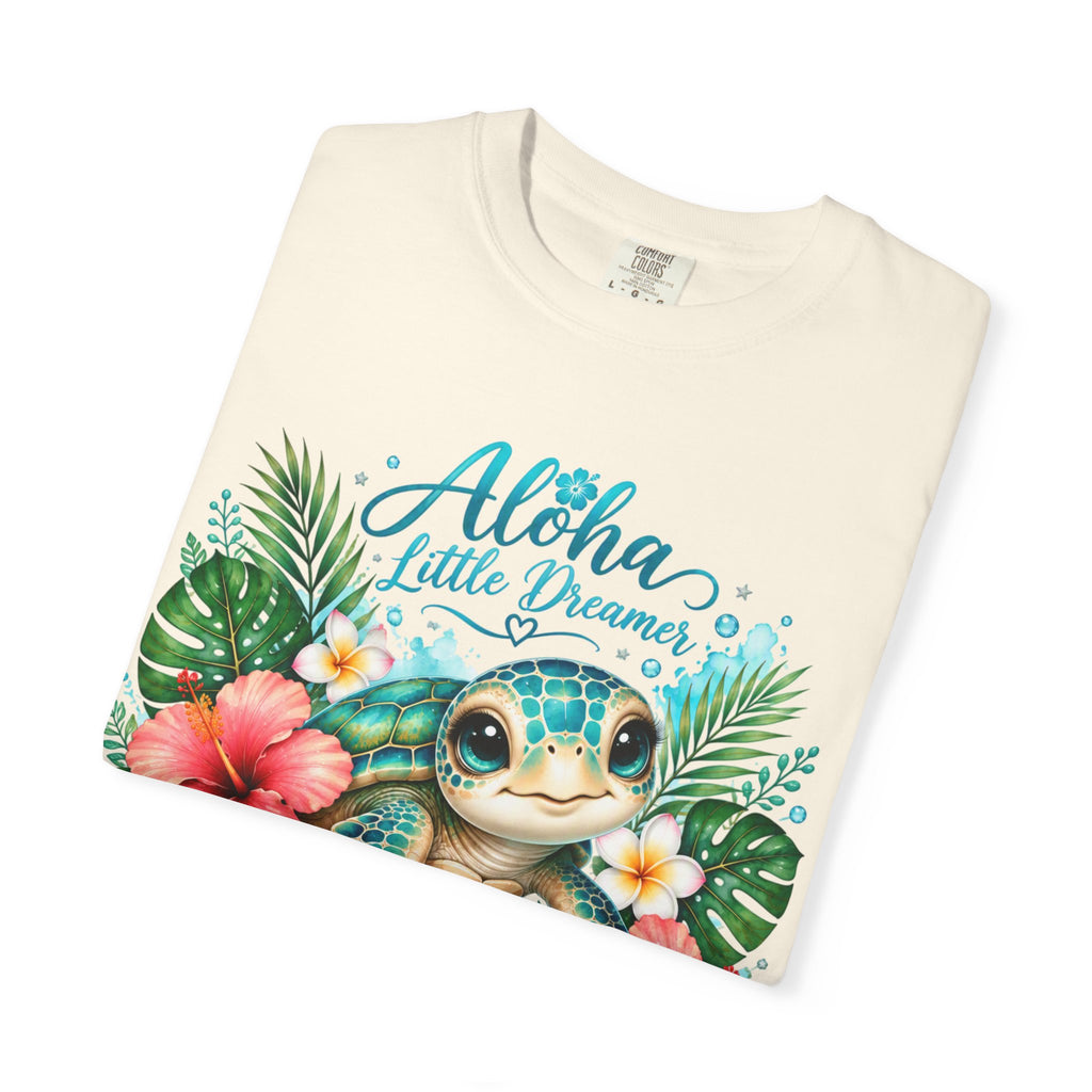 Aloha Little Dreamer| Sea turtle T-Shirt | Hawaiian floral tropical design