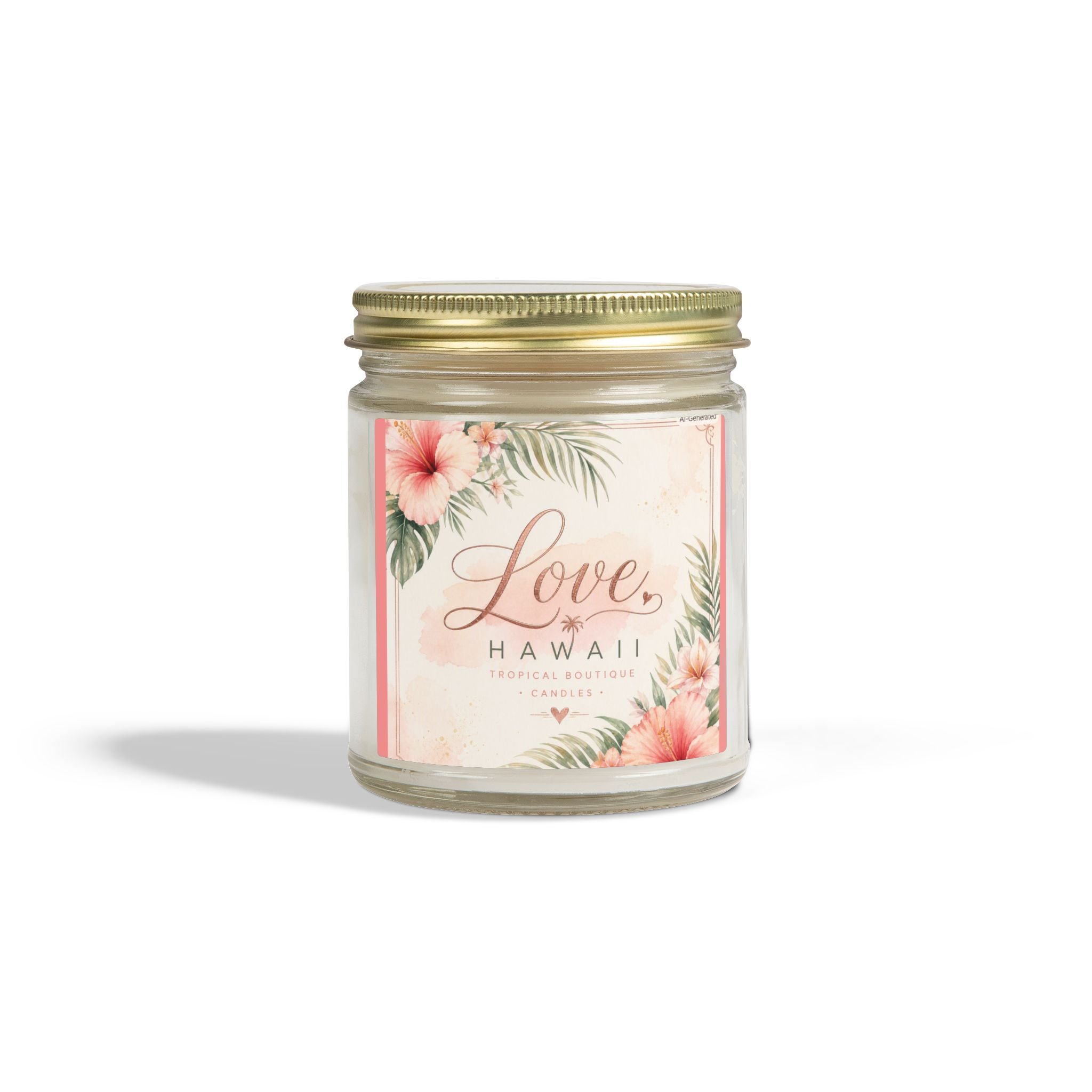 Coconut Apricot Scented Candle — Tropical Boutique Soy Jar (4oz or 9oz)-Love, Hawaii Home Collection