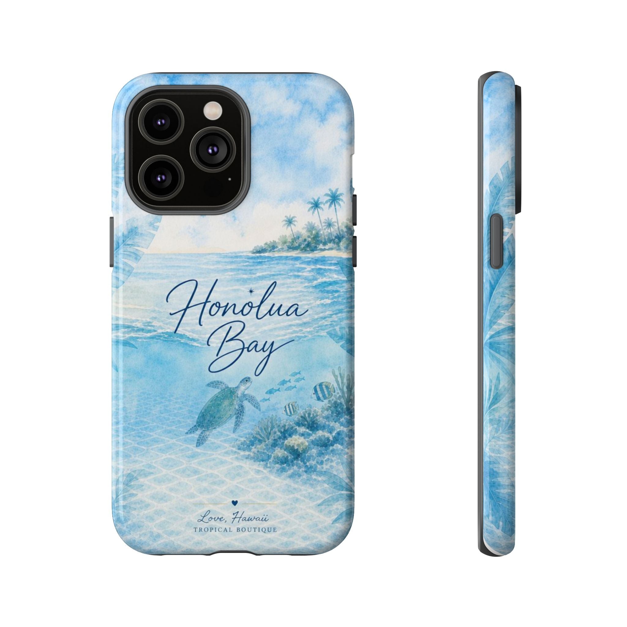 Honolua Bay Hawaii Tough Case | Sea Turtle Ocean Art | Tropical Watercolor Phone Cover