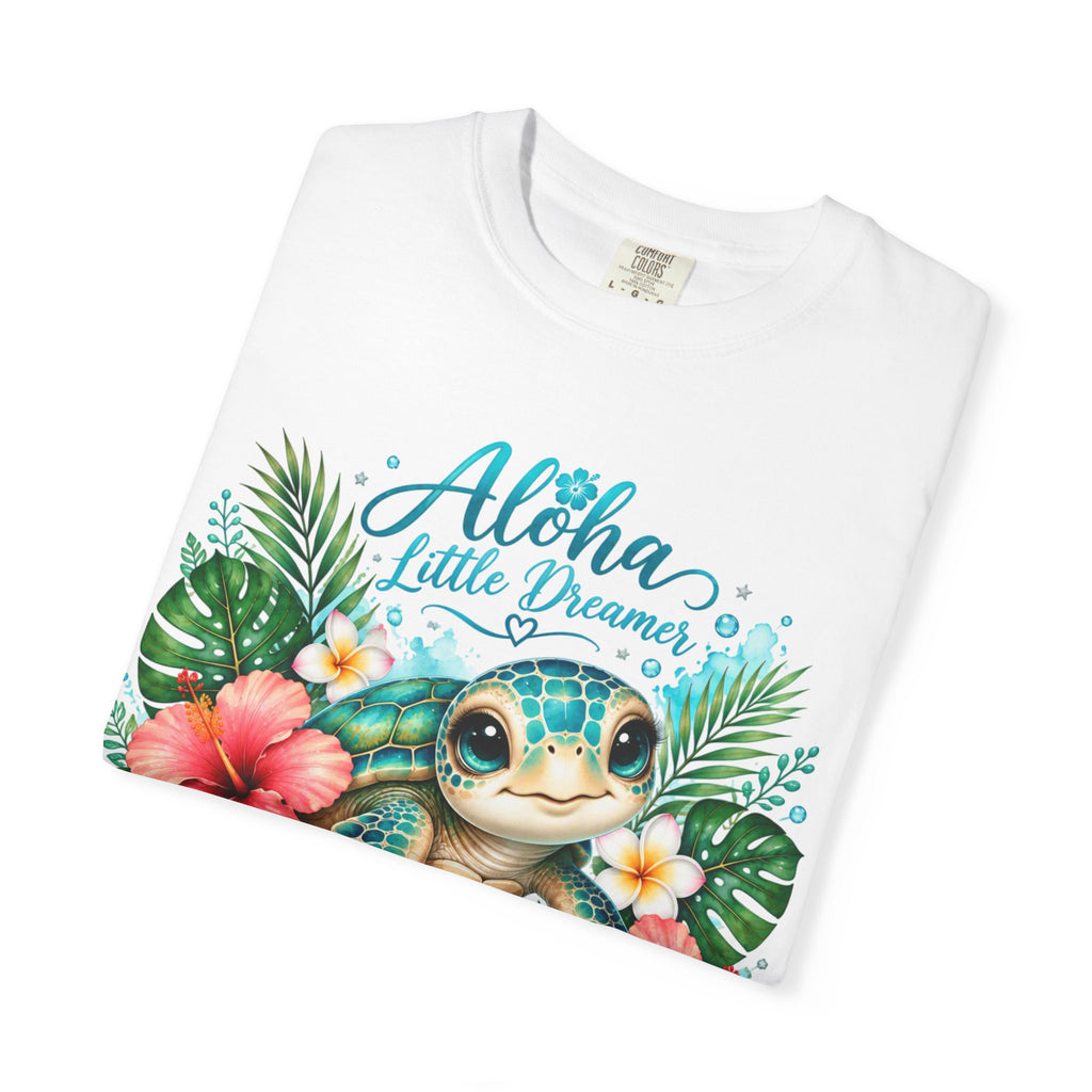 Aloha Little Dreamer| Sea turtle T-Shirt | Hawaiian floral tropical design