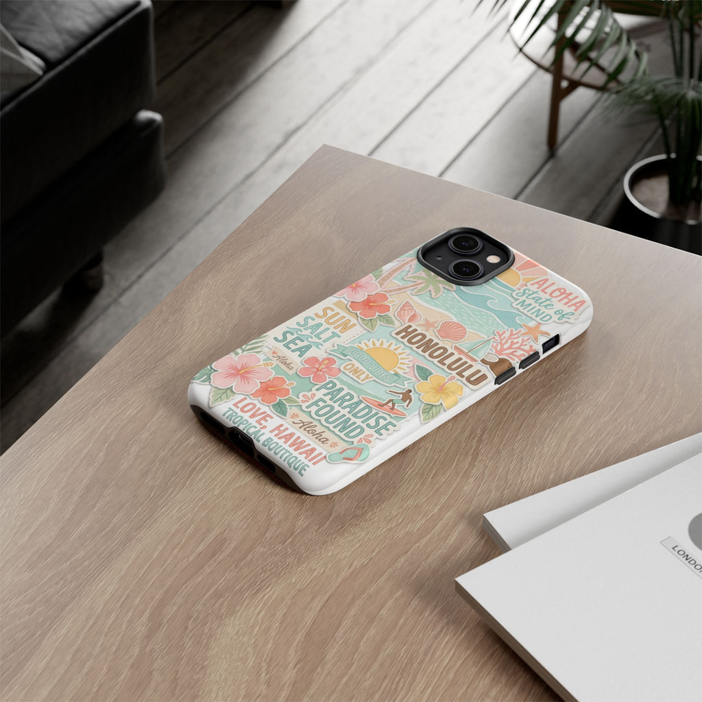 Hawaii Beach Collage Phone Case | Tropical Honolulu Floral Paradise