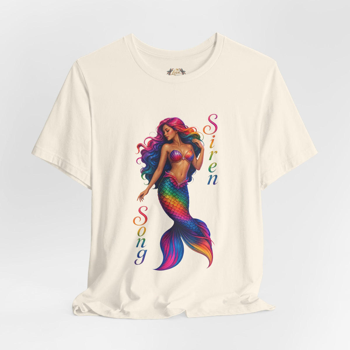 Rainbow Mermaid Siren Song Tee | Colorful Mermaid Illustration T-Shirt