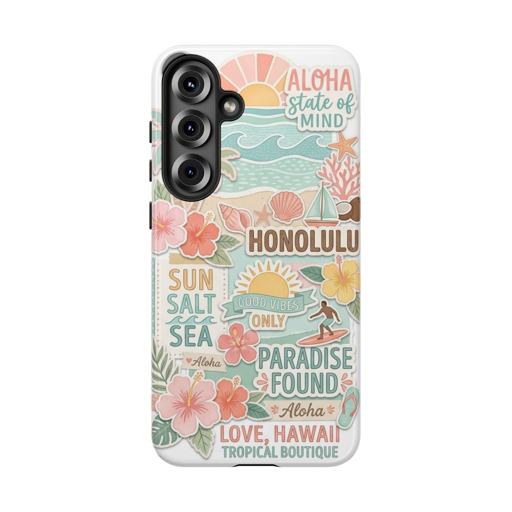 Hawaii Beach Collage Phone Case | Tropical Honolulu Floral Paradise