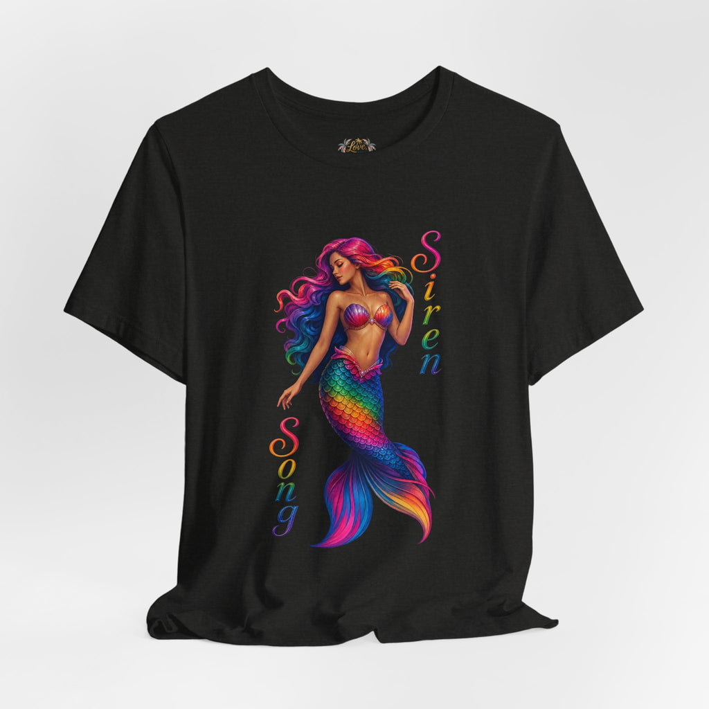 Rainbow Mermaid Siren Song Tee | Colorful Mermaid Illustration T-Shirt