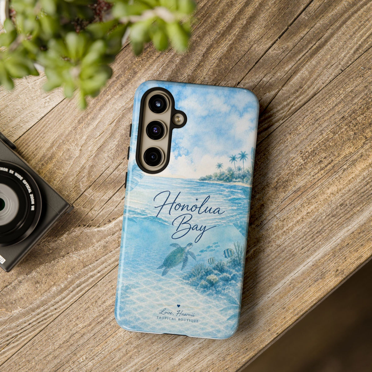 Honolua Bay Hawaii Tough Case | Sea Turtle Ocean Art | Tropical Watercolor Phone Cover
