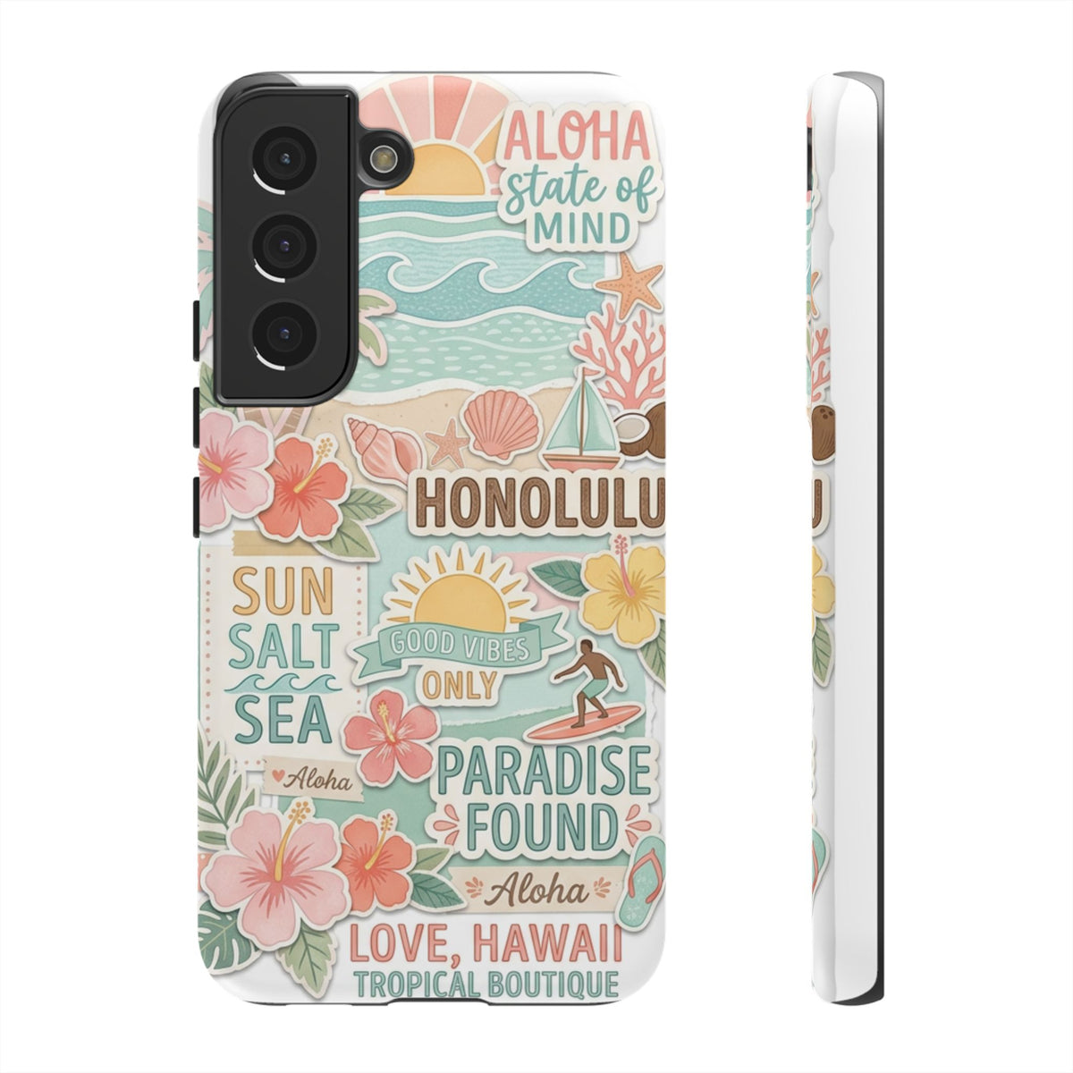 Hawaii Beach Collage Phone Case | Tropical Honolulu Floral Paradise