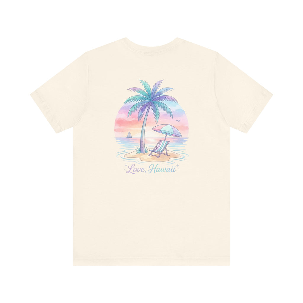 T-Shirt — Lanikai Hawaii Pastel Beach Palm Graphic Tee