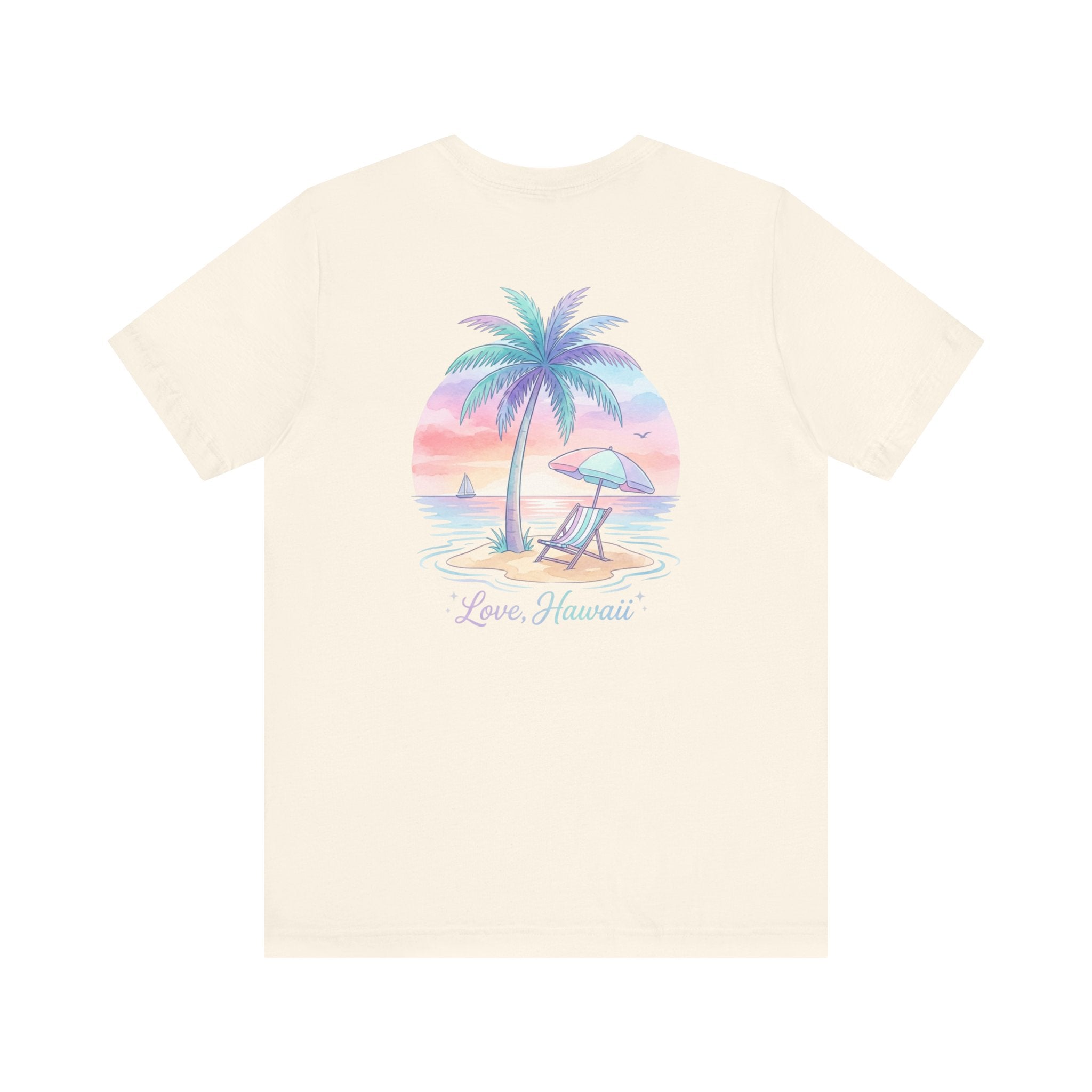T-Shirt — Lanikai Hawaii Pastel Beach Palm Graphic Tee