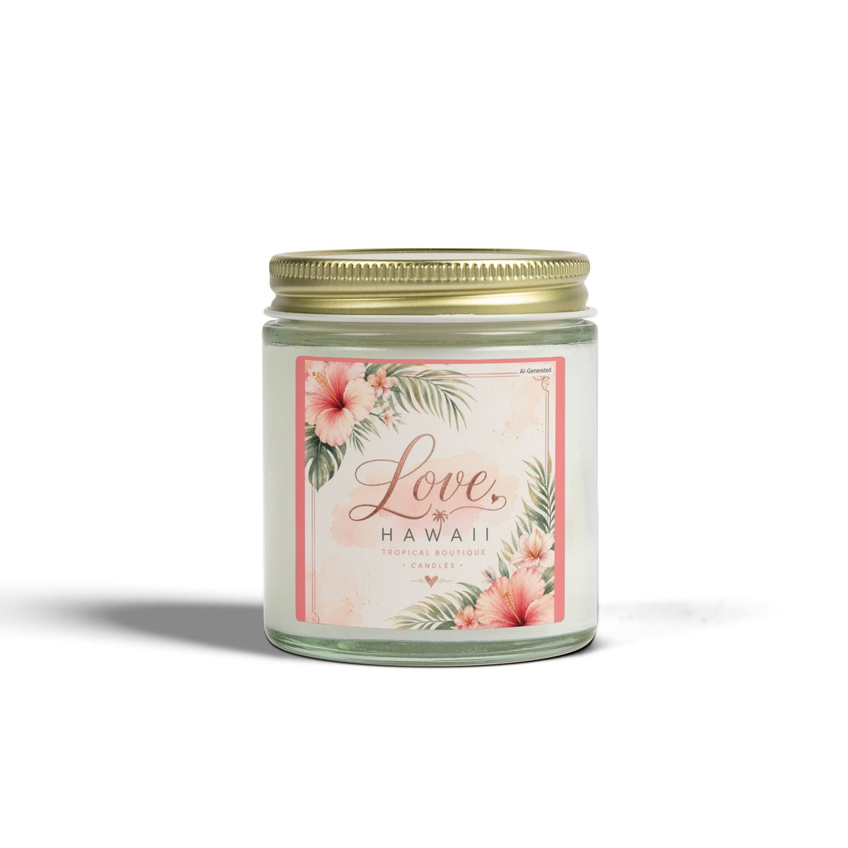 Coconut Apricot Scented Candle — Tropical Boutique Soy Jar (4oz or 9oz)-Love, Hawaii Home Collection