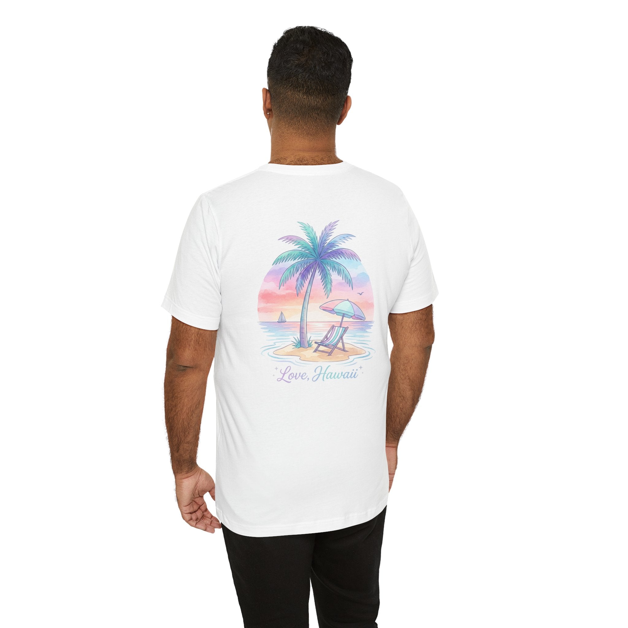 T-Shirt — Lanikai Hawaii Pastel Beach Palm Graphic Tee