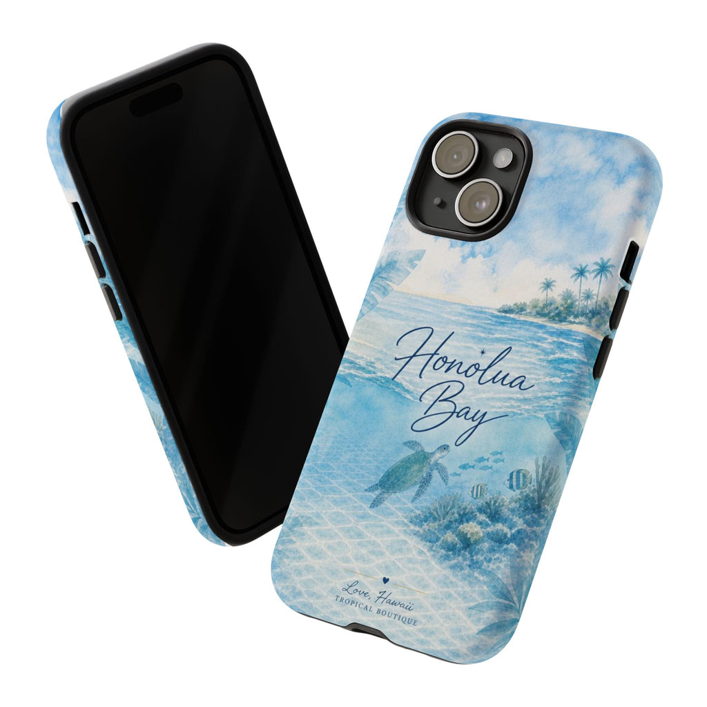 Honolua Bay Hawaii Tough Case | Sea Turtle Ocean Art | Tropical Watercolor Phone Cover