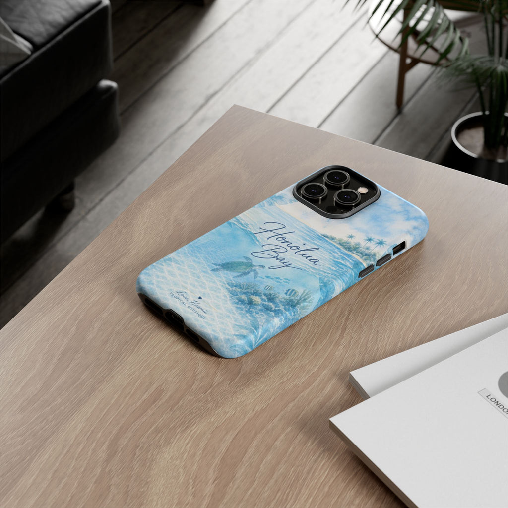 Honolua Bay Hawaii Tough Case | Sea Turtle Ocean Art | Tropical Watercolor Phone Cover
