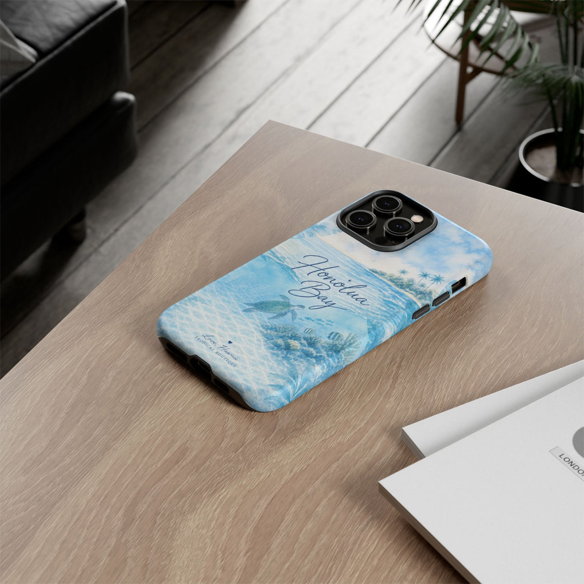 Honolua Bay Hawaii Tough Case | Sea Turtle Ocean Art | Tropical Watercolor Phone Cover