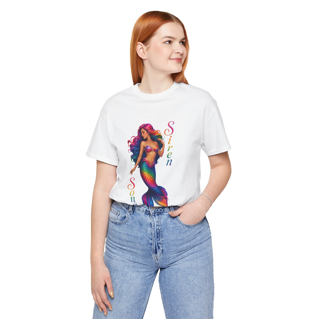 Rainbow Mermaid Siren Song Tee | Colorful Mermaid Illustration T-Shirt