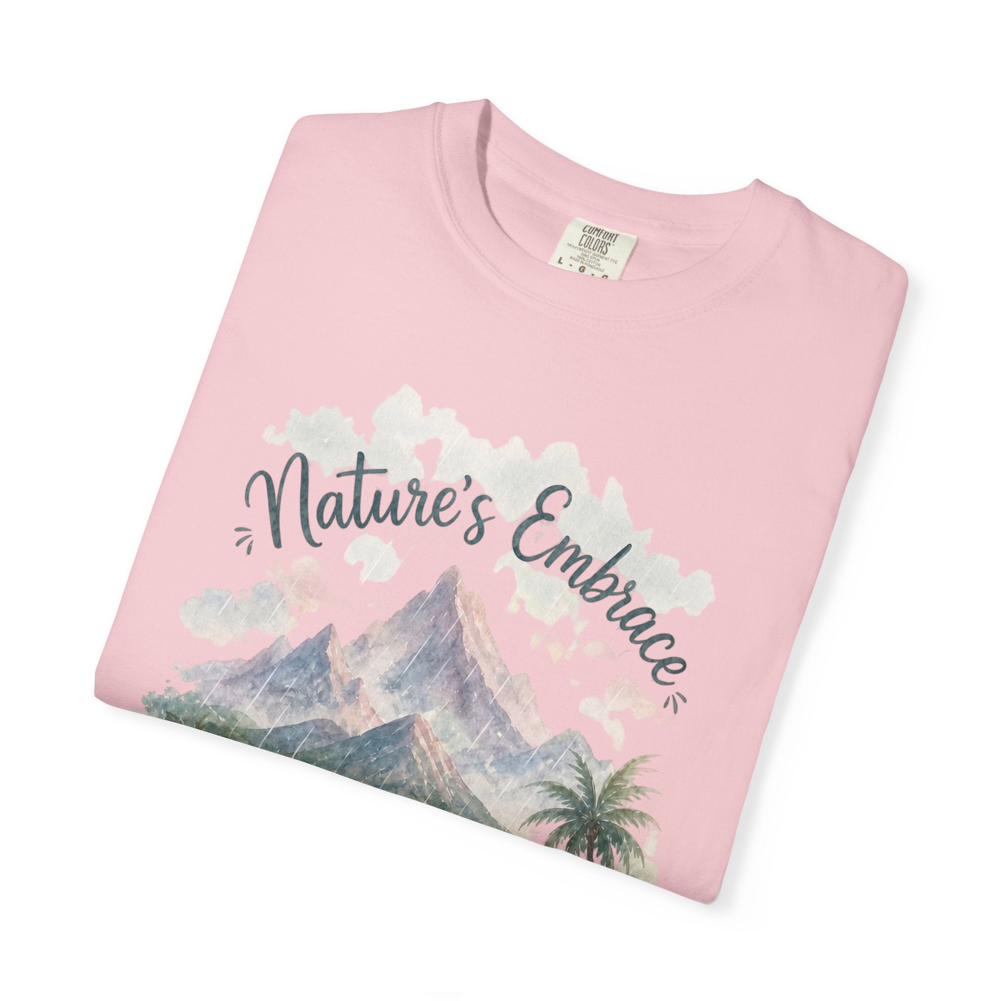 Nature's Embrace Mountain & Tropical Floral T-Shirt