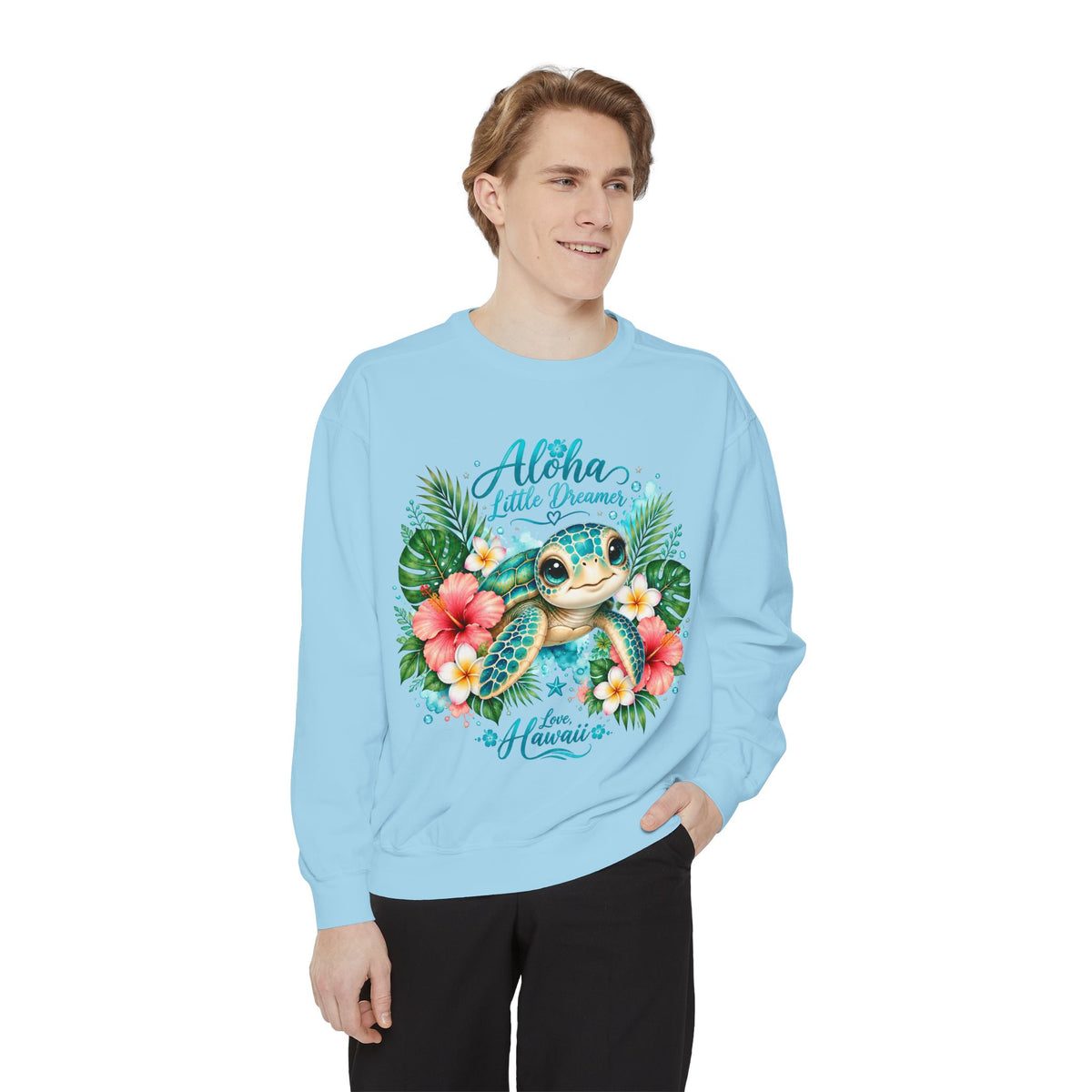 Aloha Little Dreamer Sea Turtle Sweatshirt | Hawaii Floral Beach Vibes