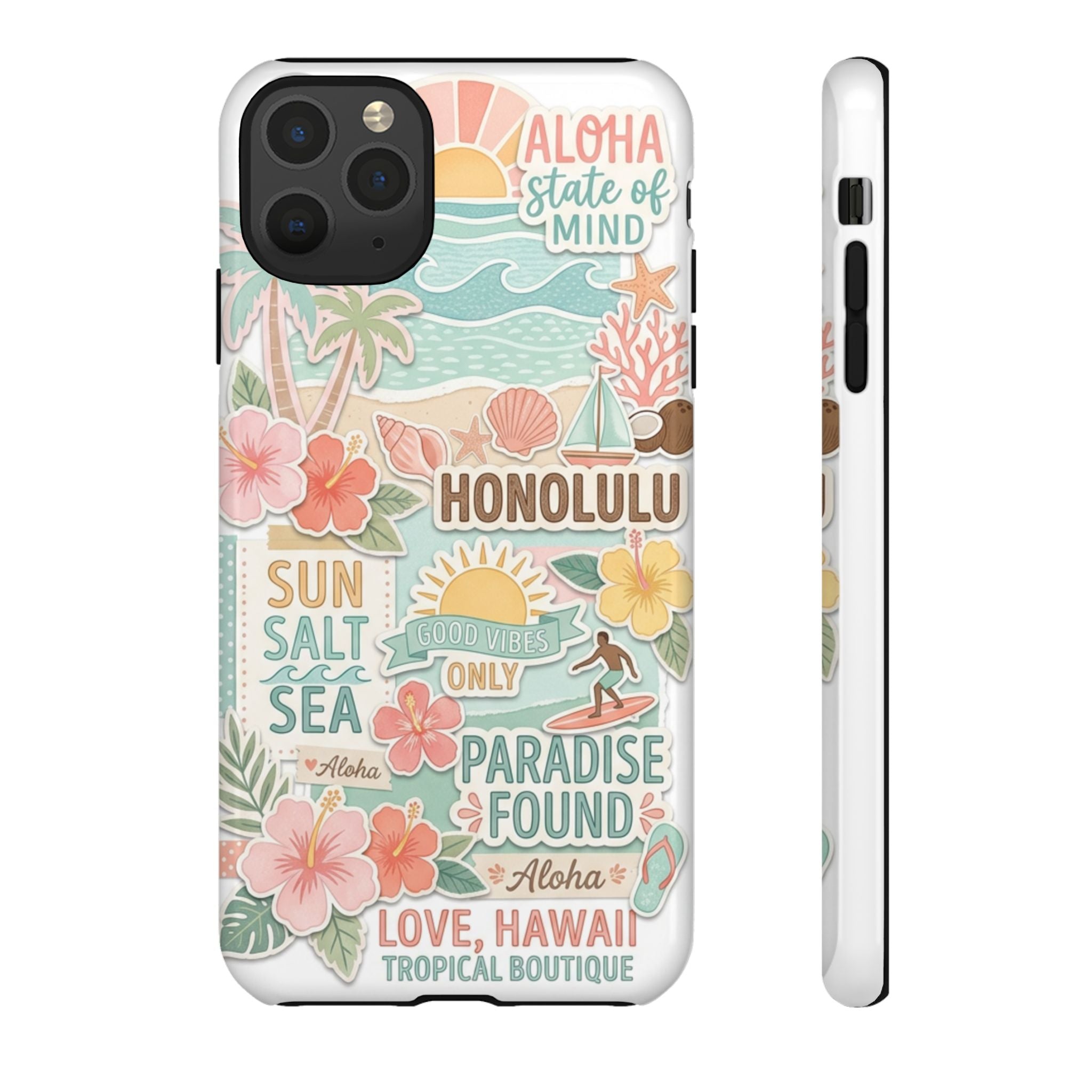 Hawaii Beach Collage Phone Case | Tropical Honolulu Floral Paradise