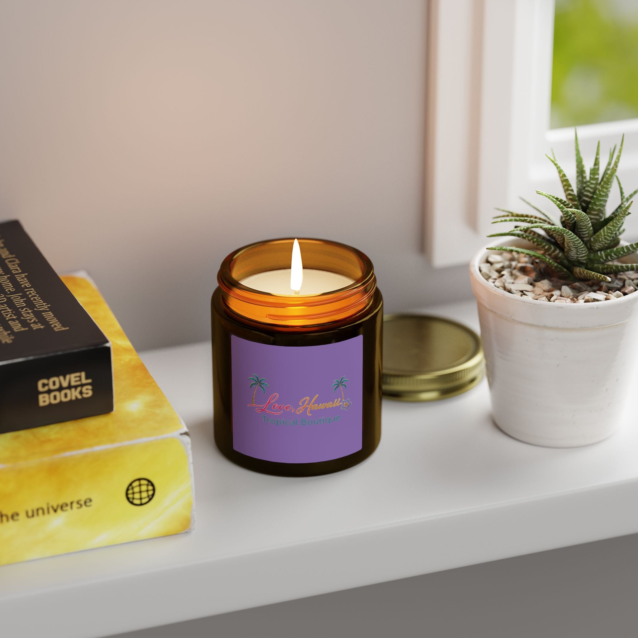 Coconut Apricot Scented Candle — Tropical Boutique Soy Jar (4oz or 9oz)