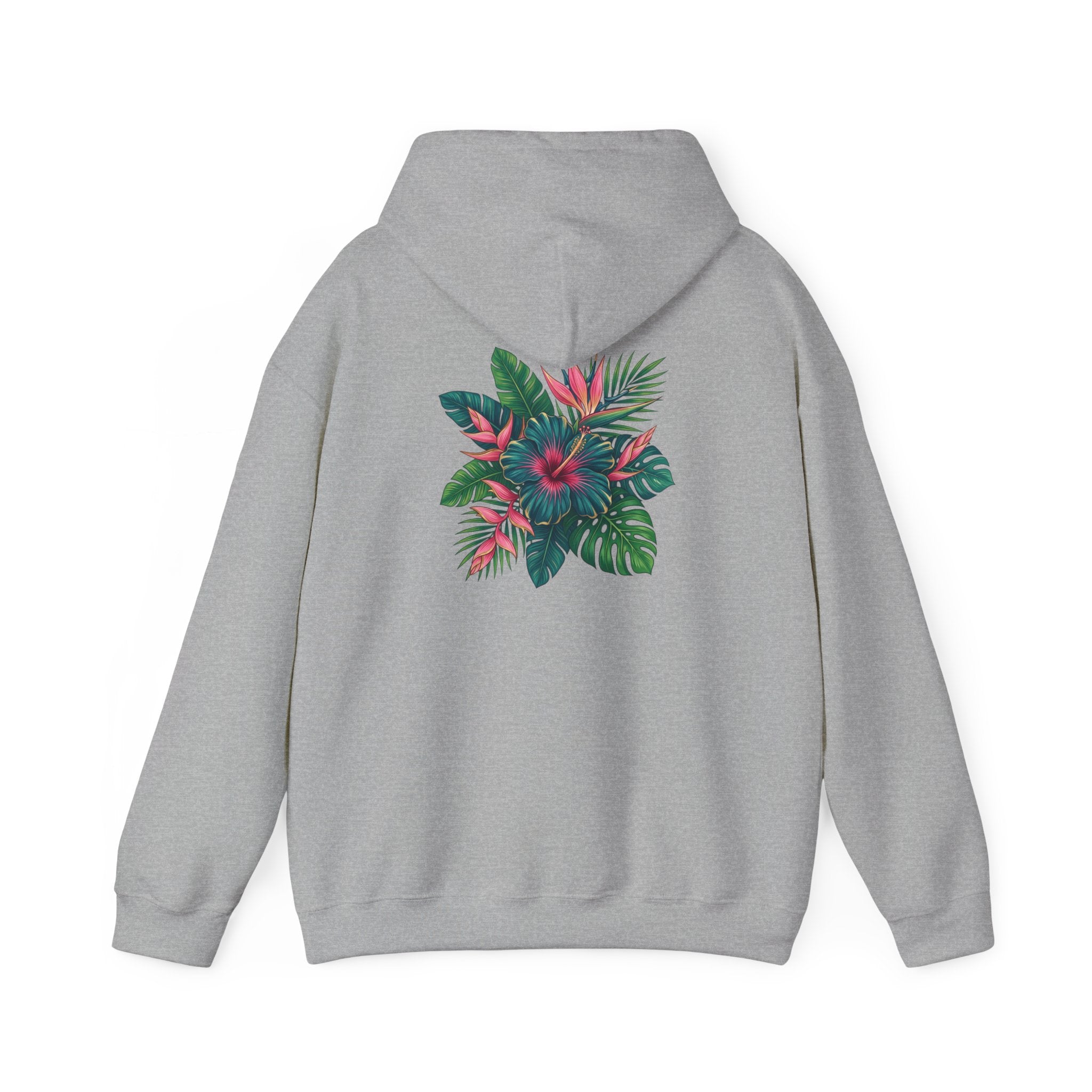 Wahine Tropical Floral Design Hoodie | Hawaiian Hibiscus Palm Leaves