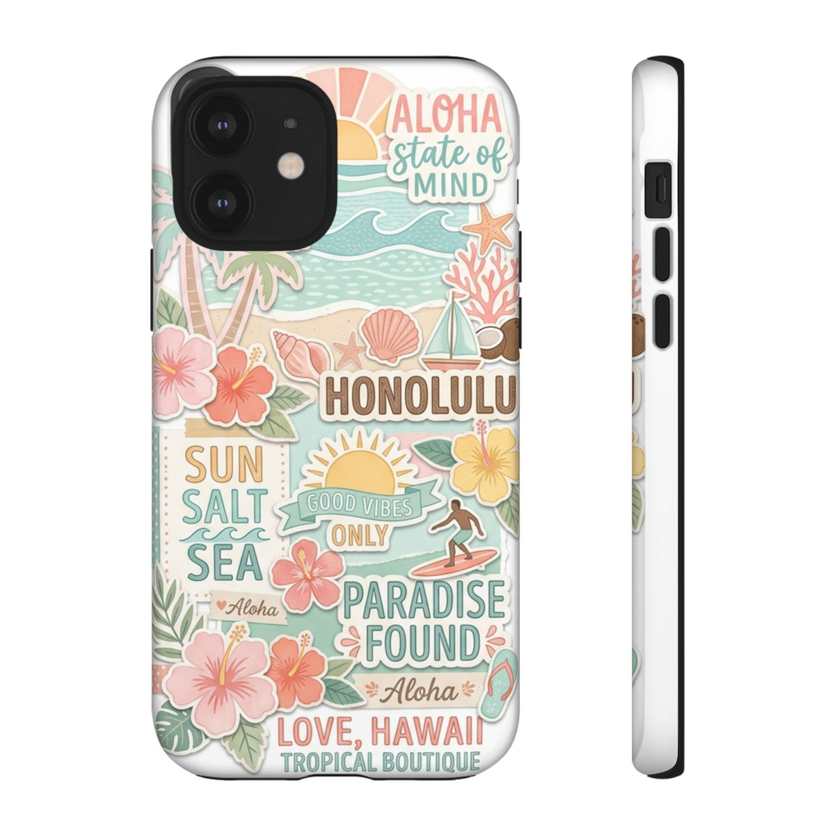 Hawaii Beach Collage Phone Case | Tropical Honolulu Floral Paradise