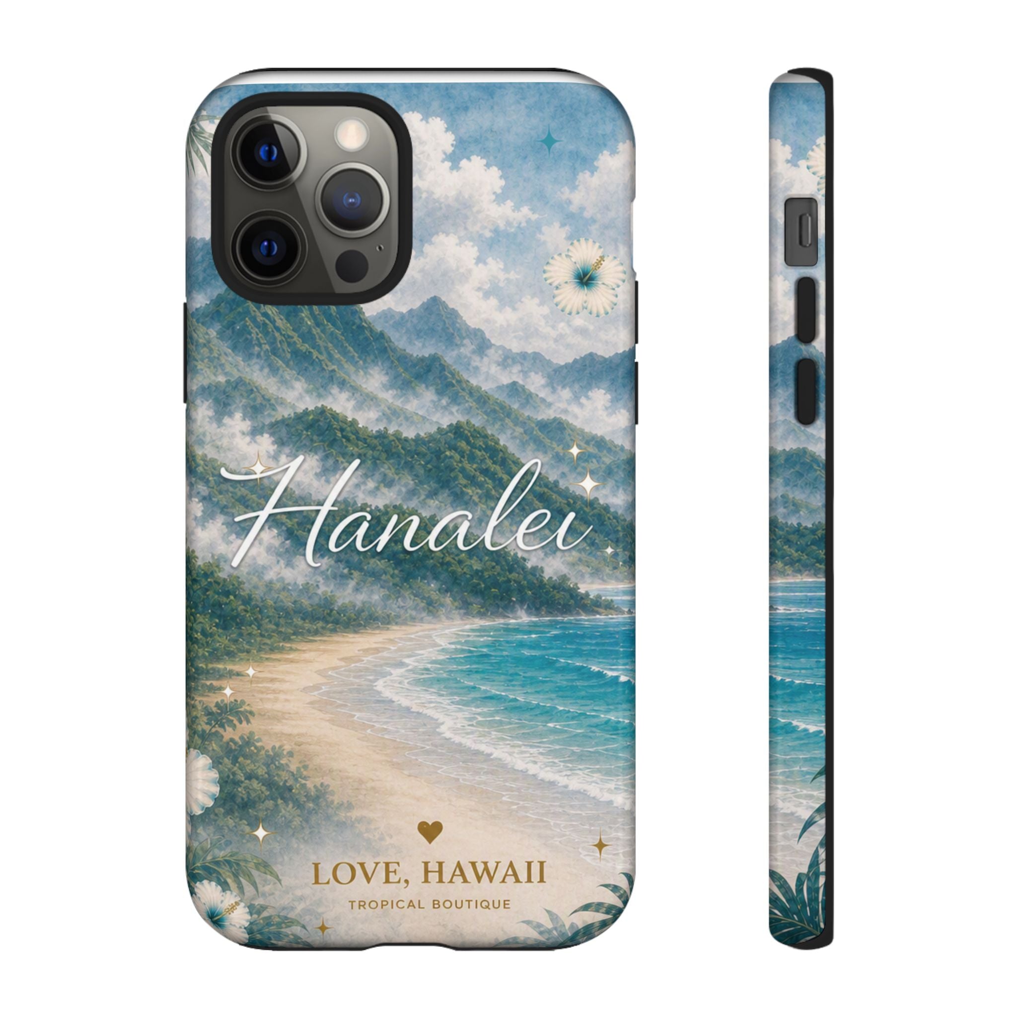 Hanalei Coastal Mist Hawaii Phone Case| Watercolor Tropical Art Tough Case, Love Hawaii Boutique Gift