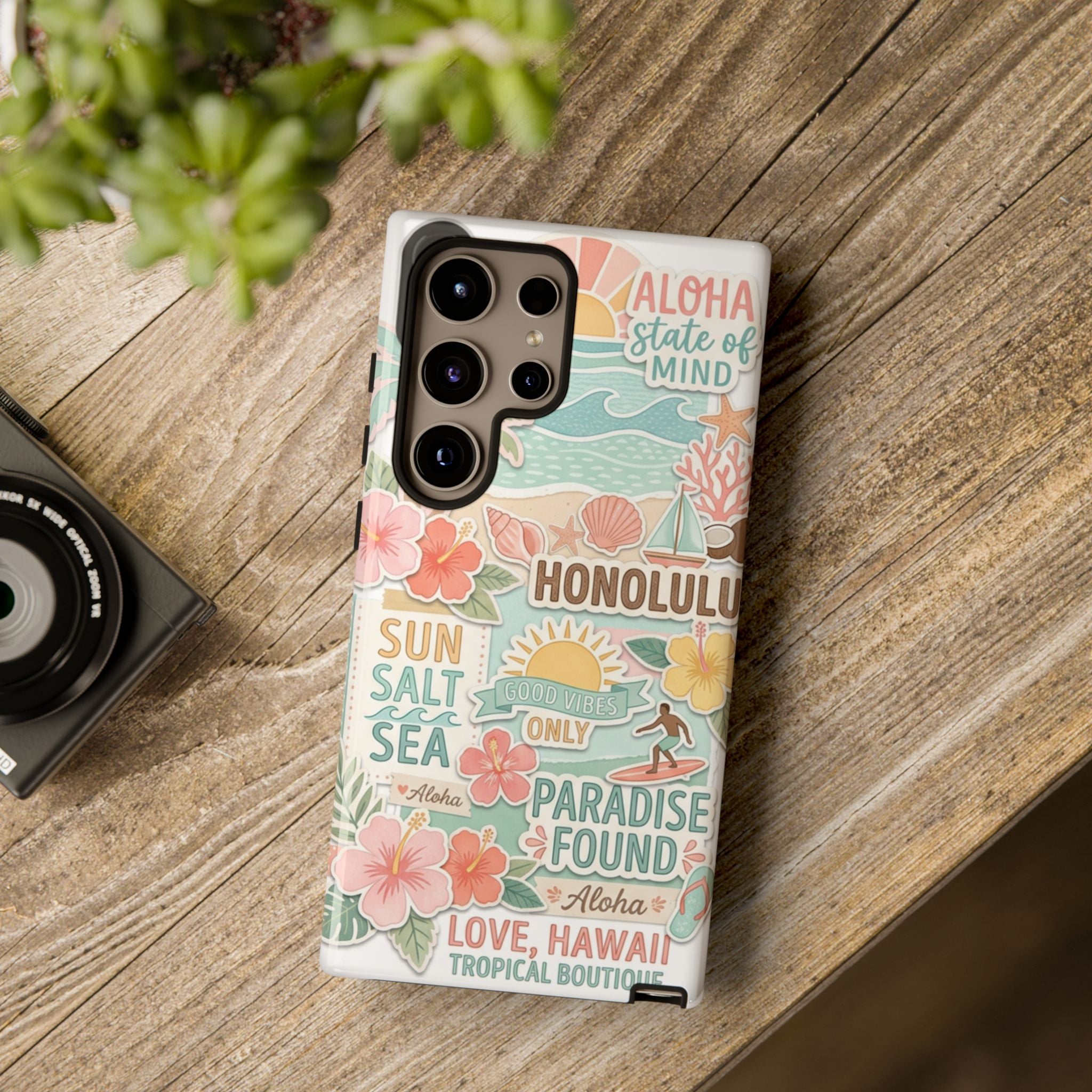 Hawaii Beach Collage Phone Case | Tropical Honolulu Floral Paradise