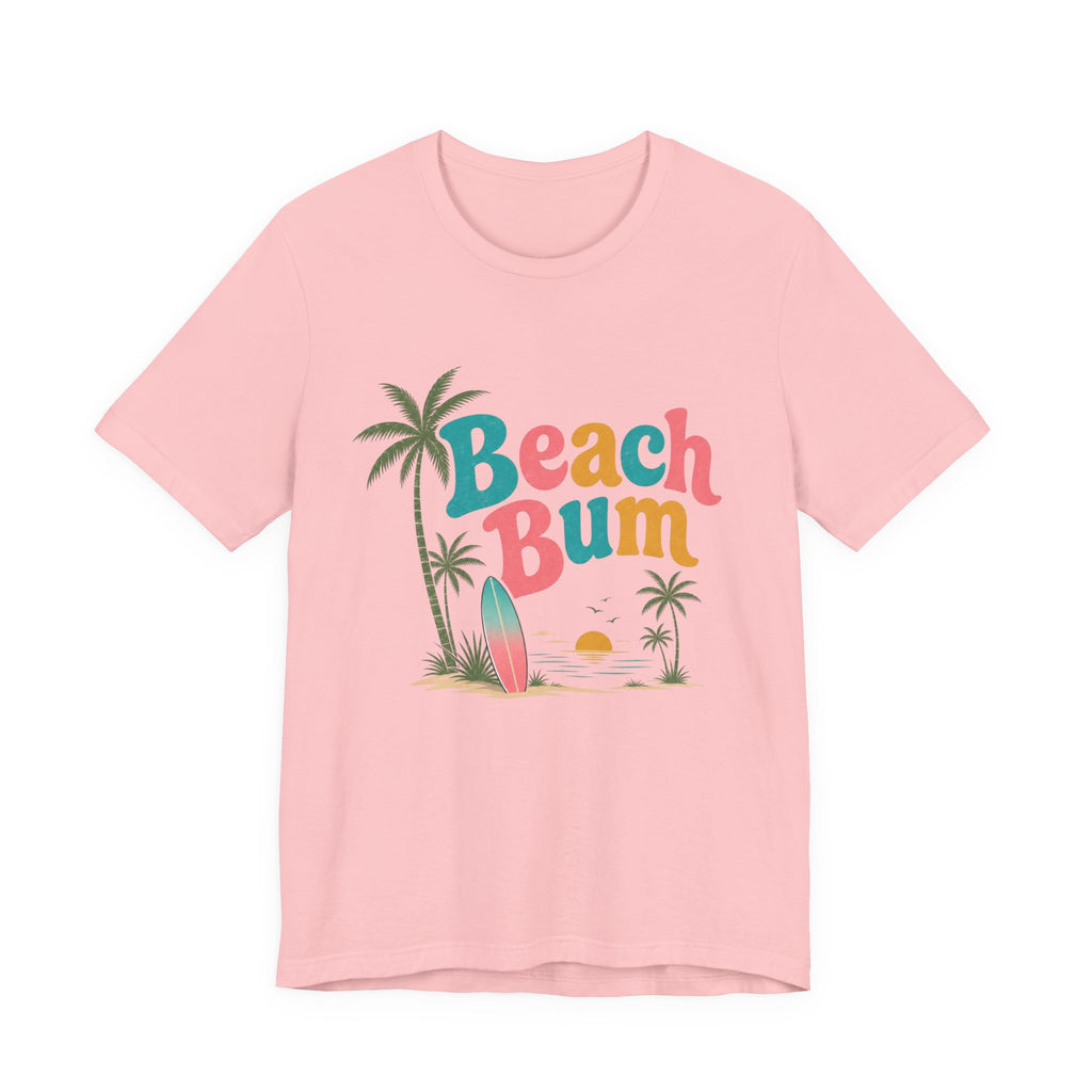 Beach Bum graphic tee | Surfboard palm tree sunset T-Shirt