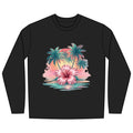 Tropical Hibiscus Sunset Long Sleeve Rashguard