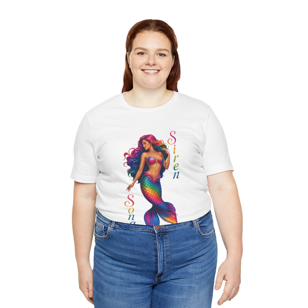 Rainbow Mermaid Siren Song Tee | Colorful Mermaid Illustration T-Shirt