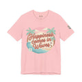 Happiness Comes in Waves Hawaiian Tee — Pastel Sunset & Palm Beach Shirt