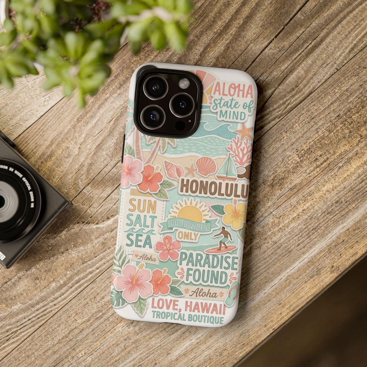 Hawaii Beach Collage Phone Case | Tropical Honolulu Floral Paradise