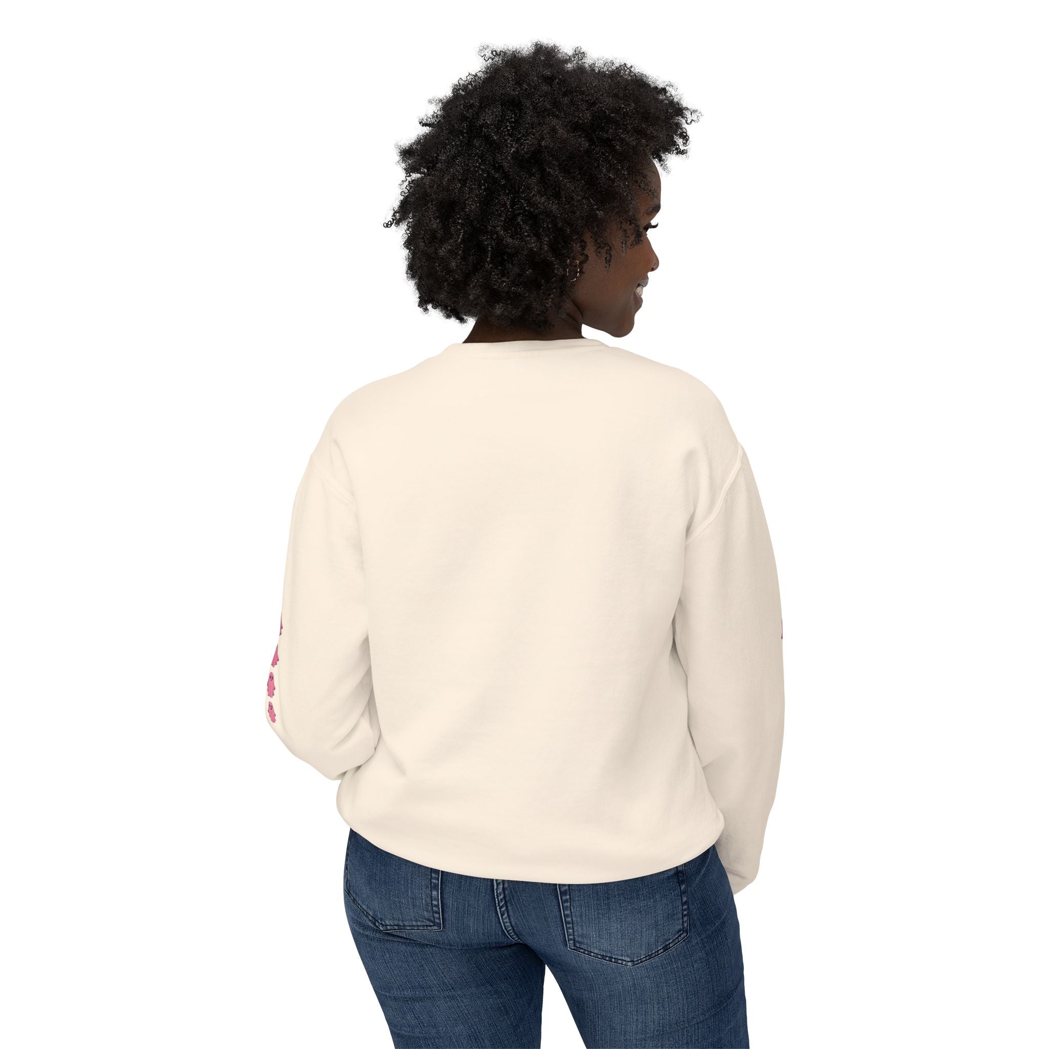 Floral Ghost Crewneck Sweatshirt | Ghost with Pink Flowers-Love, Hawaii Halloween