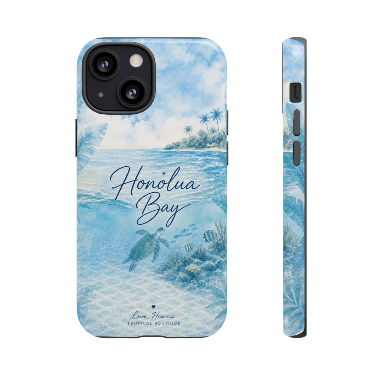 Honolua Bay Hawaii Tough Case | Sea Turtle Ocean Art | Tropical Watercolor Phone Cover