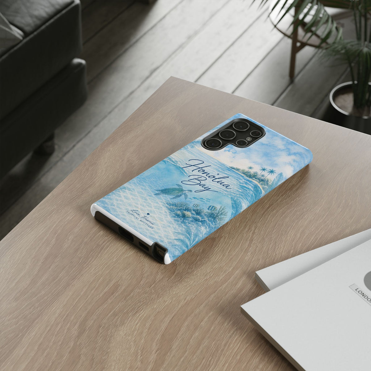 Honolua Bay Hawaii Tough Case | Sea Turtle Ocean Art | Tropical Watercolor Phone Cover
