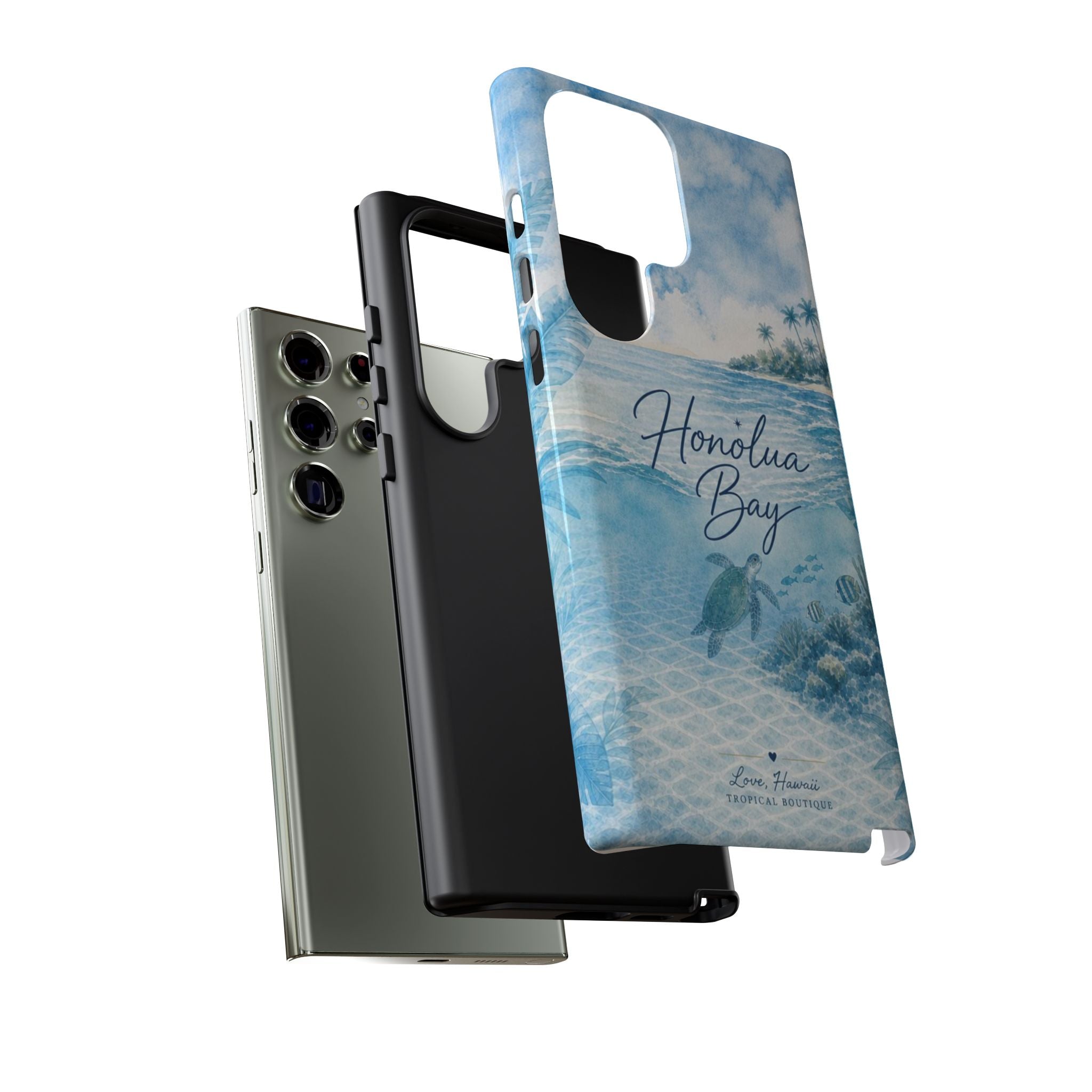 Honolua Bay Hawaii Tough Case | Sea Turtle Ocean Art | Tropical Watercolor Phone Cover