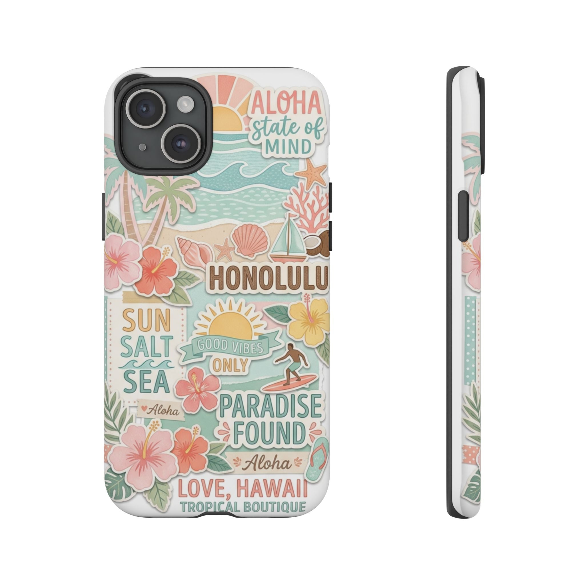 Hawaii Beach Collage Phone Case | Tropical Honolulu Floral Paradise