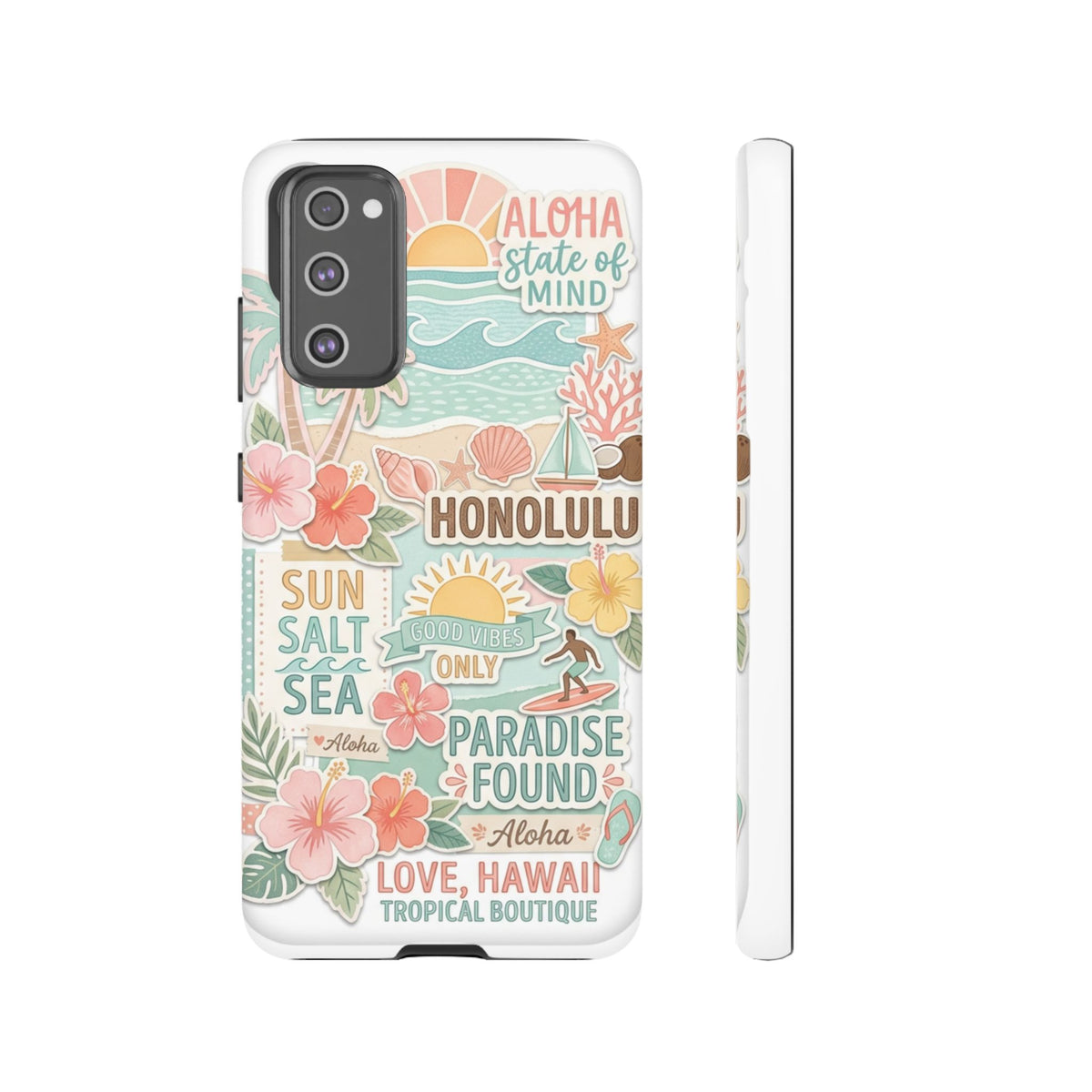 Hawaii Beach Collage Phone Case | Tropical Honolulu Floral Paradise