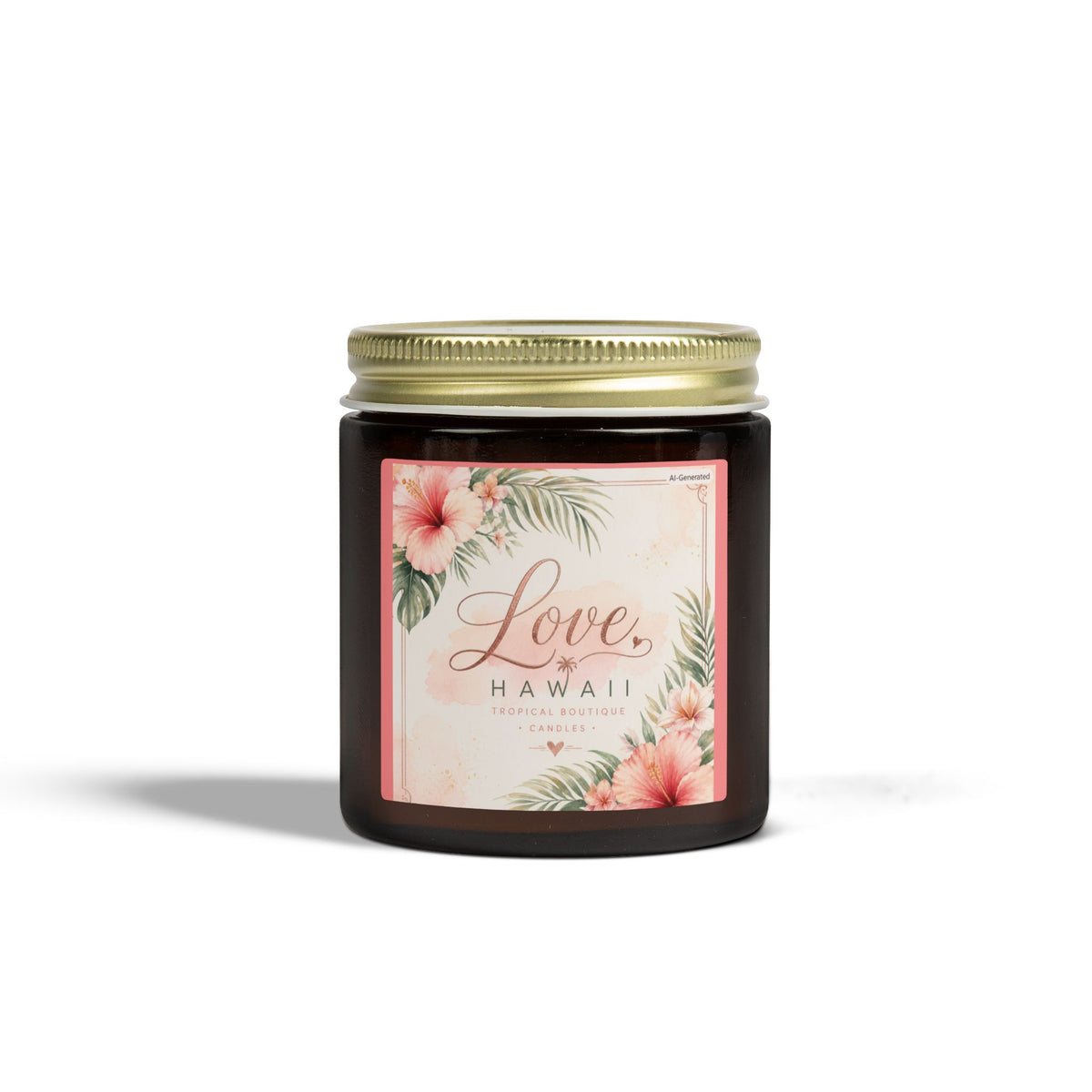 Coconut Apricot Scented Candle — Tropical Boutique Soy Jar (4oz or 9oz)-Love, Hawaii Home Collection