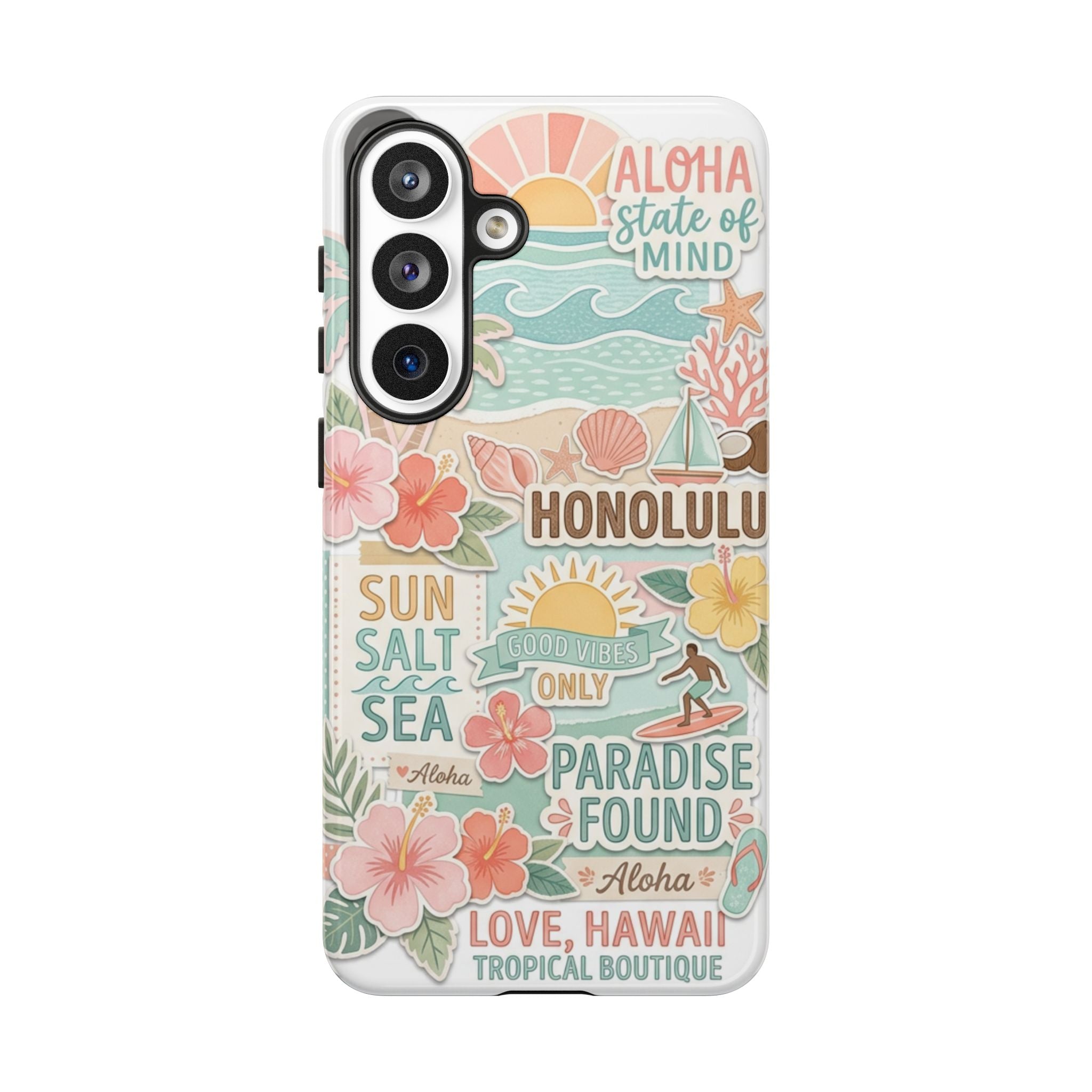 Hawaii Beach Collage Phone Case | Tropical Honolulu Floral Paradise