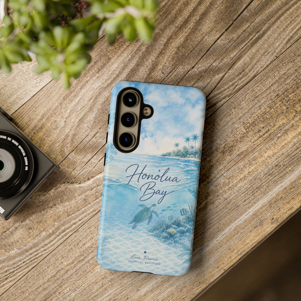 Honolua Bay Hawaii Tough Case | Sea Turtle Ocean Art | Tropical Watercolor Phone Cover