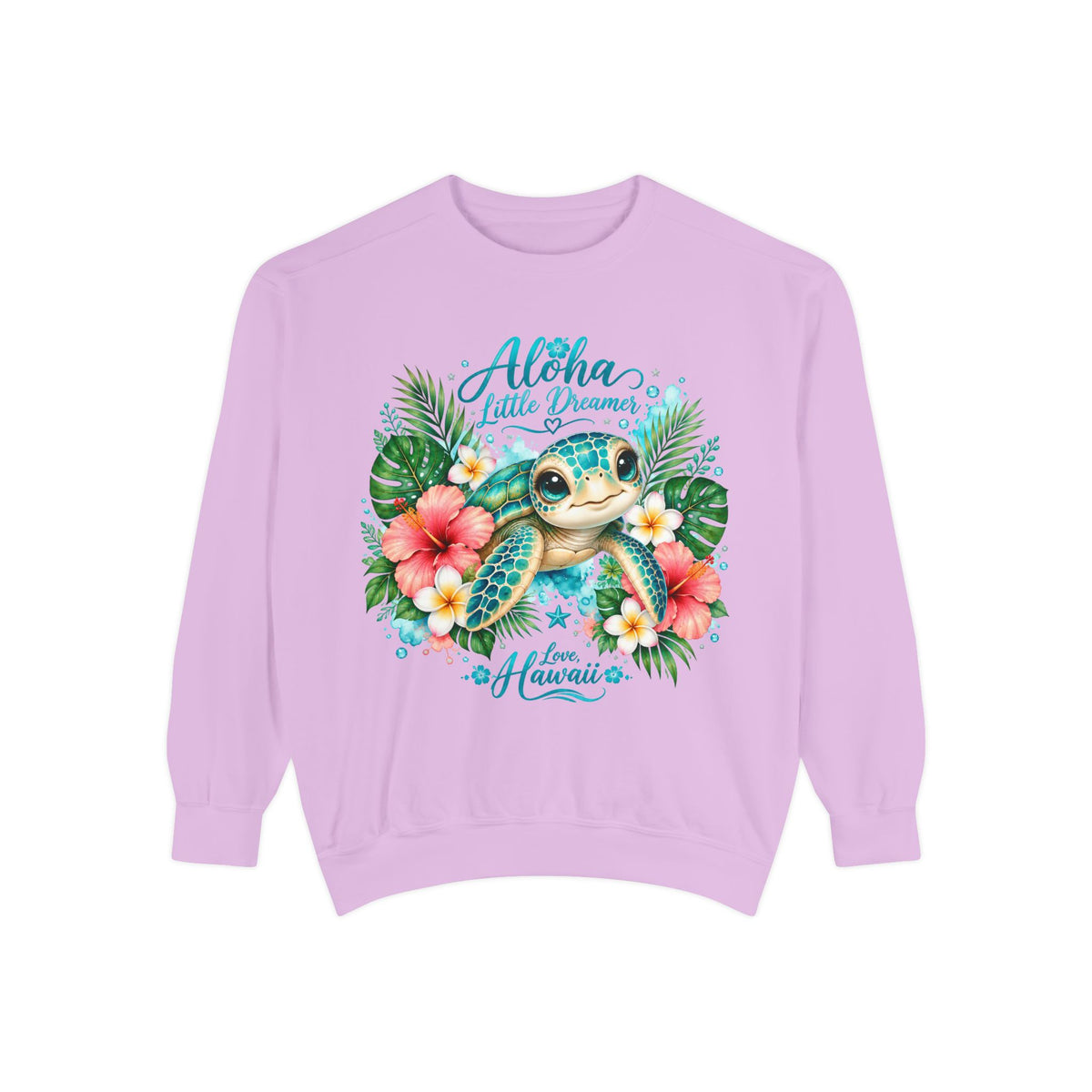 Aloha Little Dreamer Sea Turtle Sweatshirt | Hawaii Floral Beach Vibes