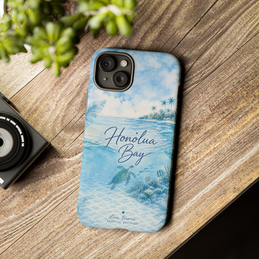 Honolua Bay Hawaii Tough Case | Sea Turtle Ocean Art | Tropical Watercolor Phone Cover