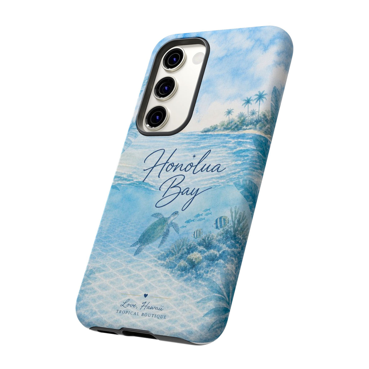 Honolua Bay Hawaii Tough Case | Sea Turtle Ocean Art | Tropical Watercolor Phone Cover