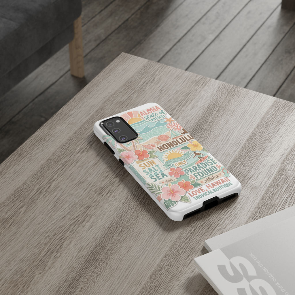 Hawaii Beach Collage Phone Case | Tropical Honolulu Floral Paradise