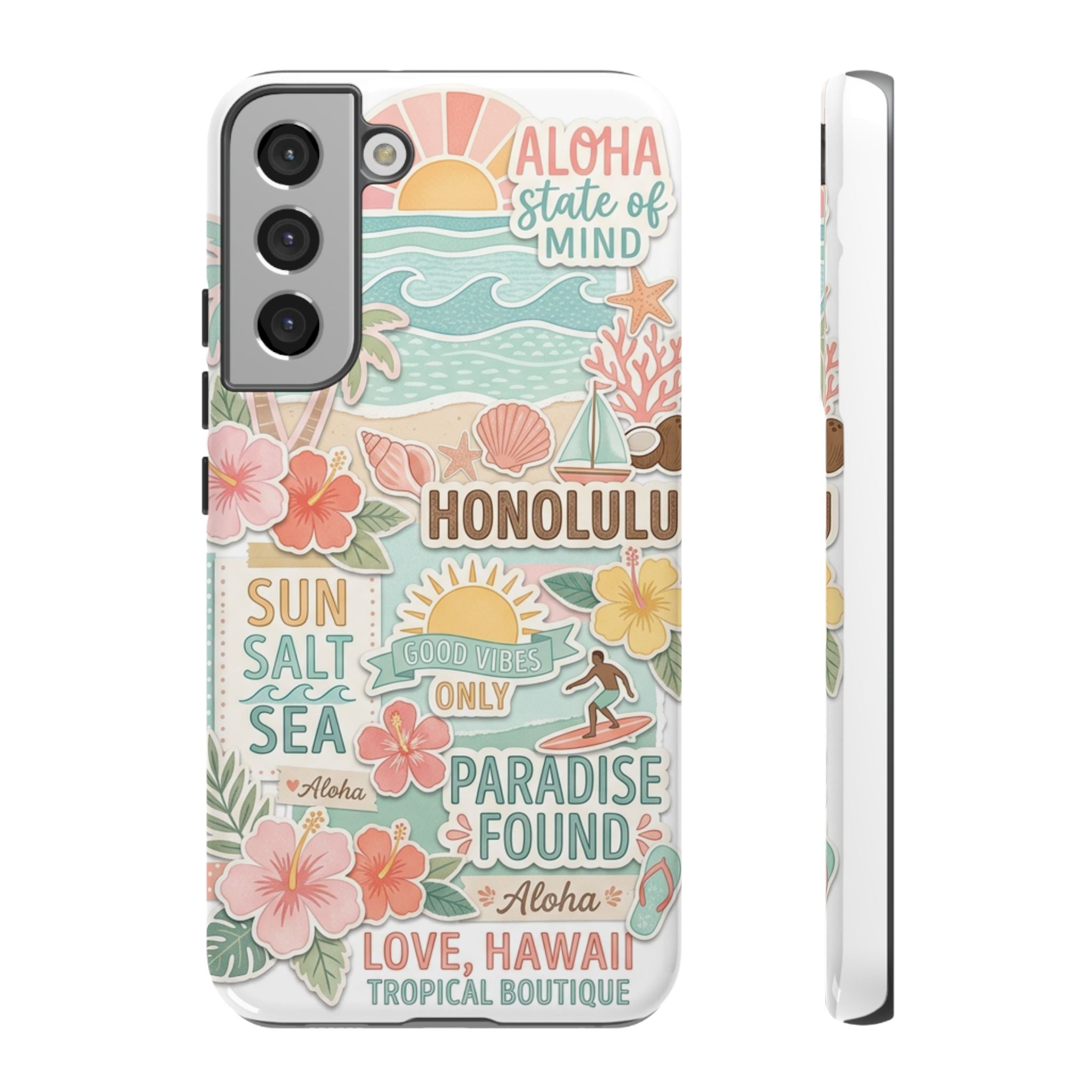 Hawaii Beach Collage Phone Case | Tropical Honolulu Floral Paradise