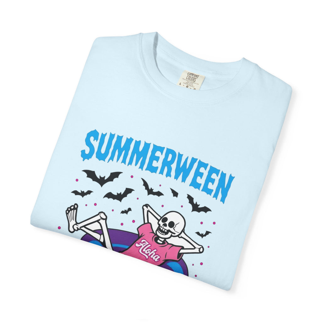 Summerween Vibes Skeleton T-shirt | Spooky Summer Beach| Love, Hawaii Halloween